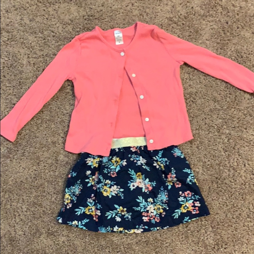 🌈Carter’s like “New” 4t girl skirt & cardigan